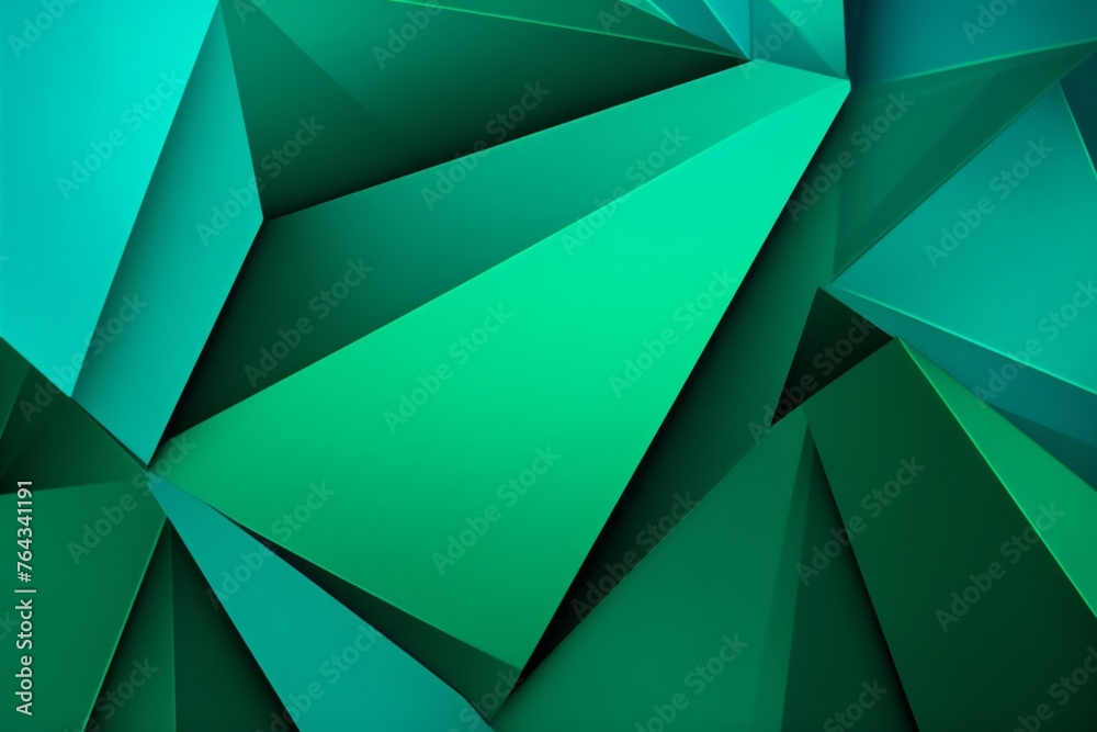 A vivid turquoise and green background with sharp angles - obrazy, fototapety, plakaty 