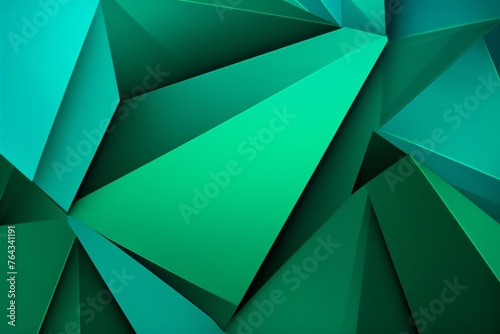 A vivid turquoise and green background with sharp angles