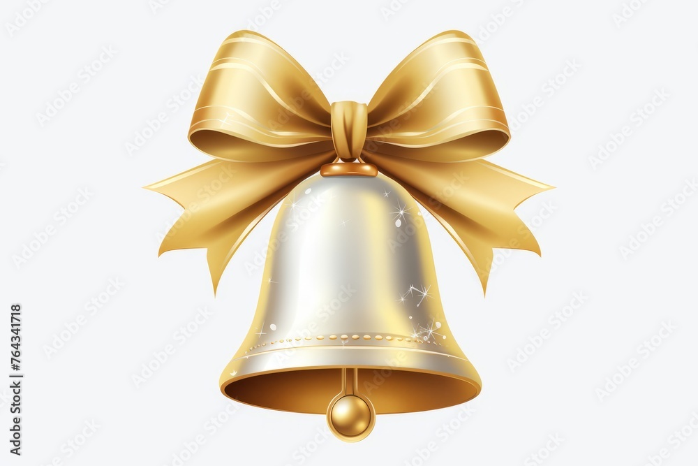 Classic Christmas bell clip art in silver and gold