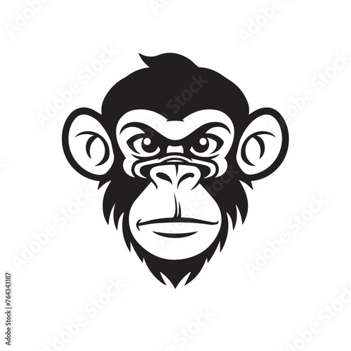 Monkey in cartoon  doodle style . Image for t-shirt  web  mobile apps and ui. Isolated 2d vector illustration in logo  icon  sketch style  Eps 10  black and white. AI Generative