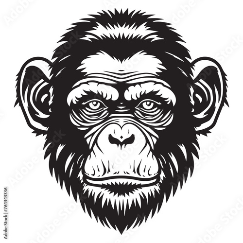 Monkey in cartoon  doodle style . Image for t-shirt  web  mobile apps and ui. Isolated 2d vector illustration in logo  icon  sketch style  Eps 10  black and white. AI Generative