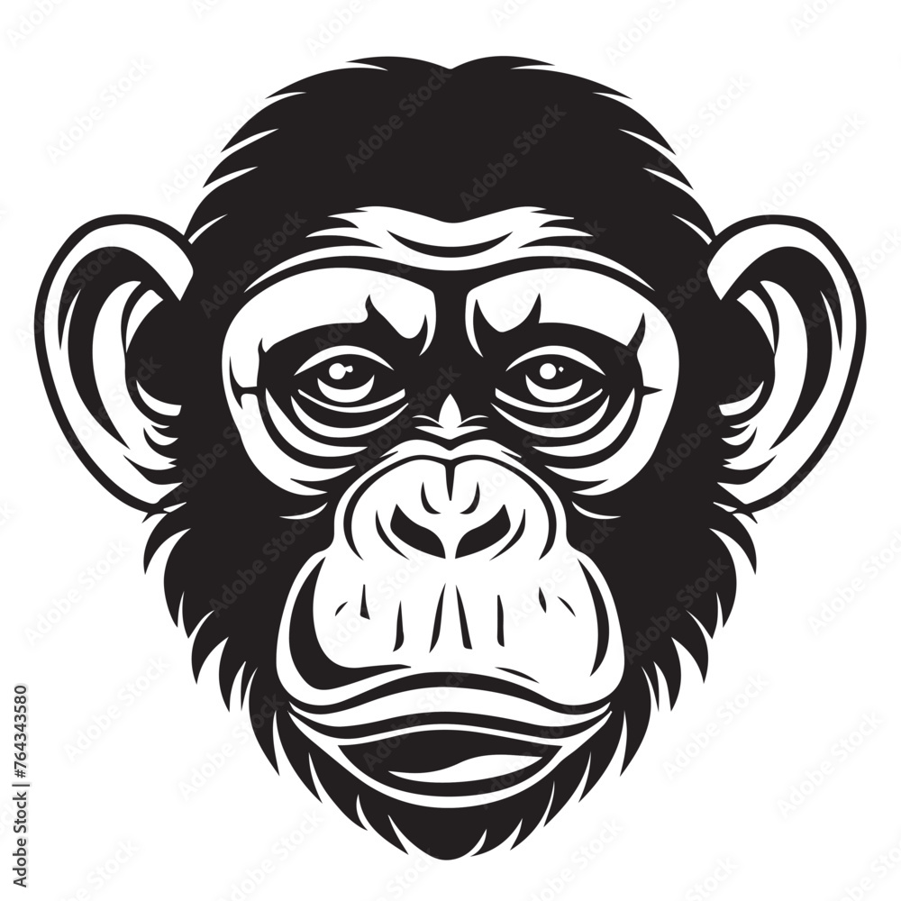 Monkey in cartoon, doodle style . Image for t-shirt, web, mobile apps and ui. Isolated 2d vector illustration in logo, icon, sketch style, Eps 10, black and white. AI Generative