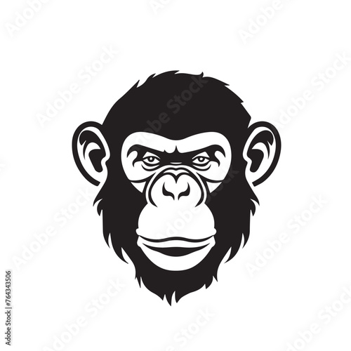 Monkey in cartoon, doodle style . Image for t-shirt, web, mobile apps and ui. Isolated 2d vector illustration in logo, icon, sketch style, Eps 10, black and white. AI Generative