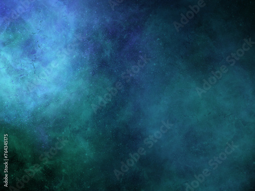 Exploitation de couleurs bleues et turquoises dans un fond noir, nébuleuse abstraite