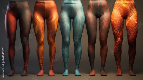 A photo of a stylish collection of fitness legging photo