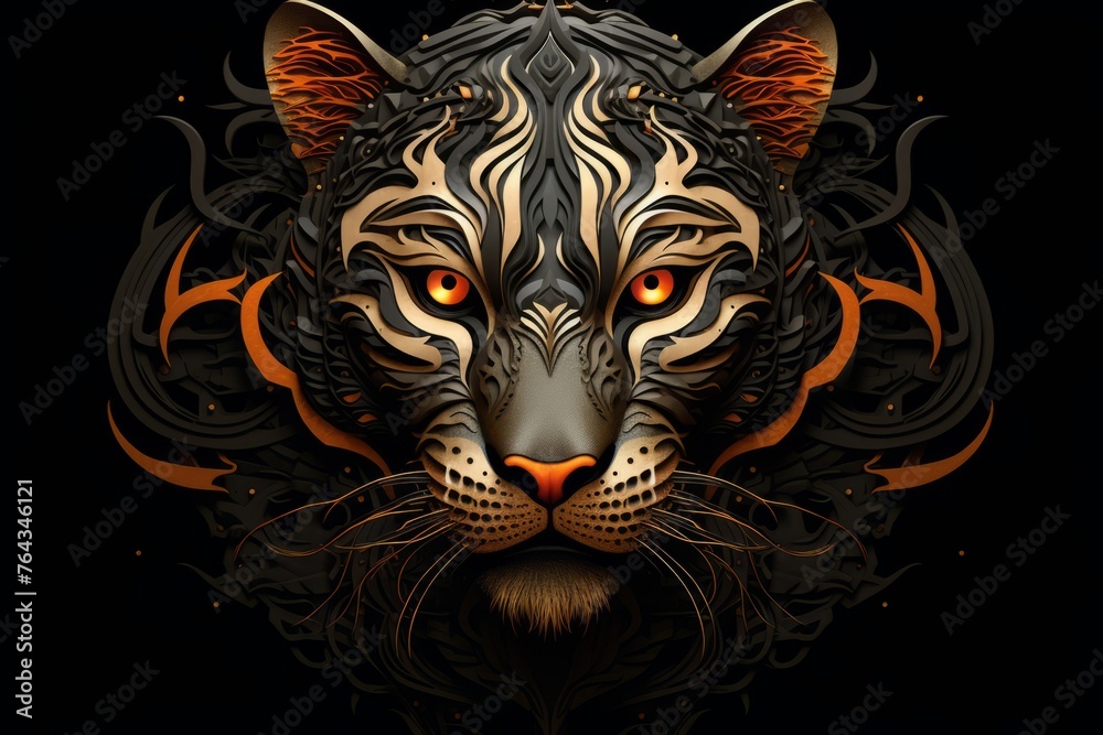 Artistic interpretation of the tiger zodiac symbol