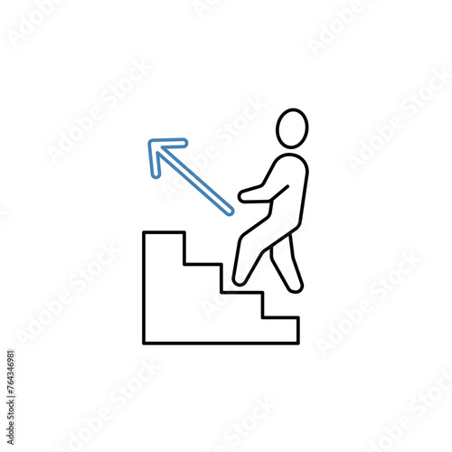 upstairs concept line icon. Simple element illustration. upstairs concept outline symbol design.
