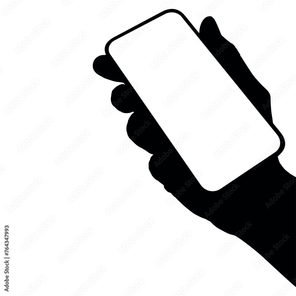 a phone in a hand on a transparent background in vector format a phone in a hand on a transparent background in vector format