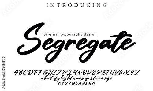 Segregate Font Stylish brush painted an uppercase vector letters, alphabet, typeface