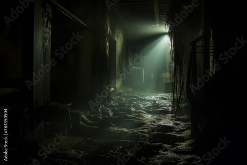Eerie glow emanating from a hidden basement