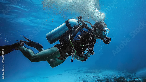  diver under water 