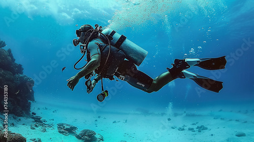  diver under water 