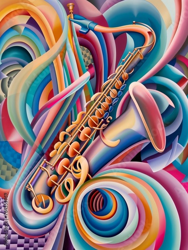 Abstract jazz instruments.