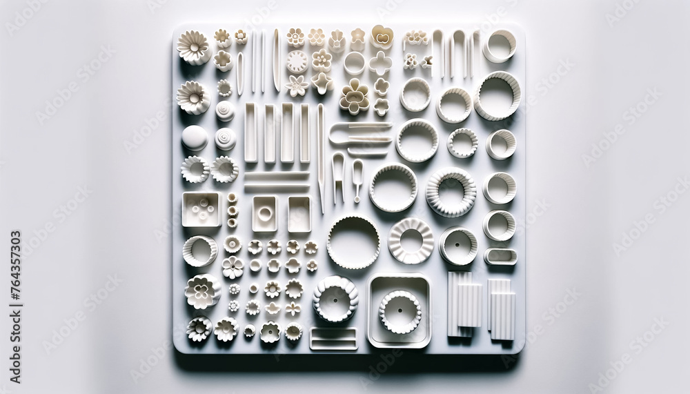 Array of Cookie Cutters Showcasing Diverse Shapes and Designs Array of Cookie Cutters Showcasing Diverse Shapes and Designs