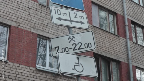 Disabled person parking sign on bright