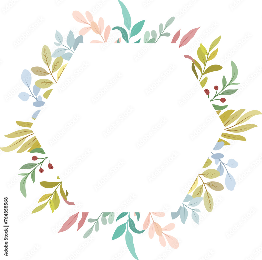 leaves, wild leaves, plant bouquets. Frame decoration with leaves.
