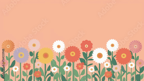 Captivating Floral Border  Stunning Vector Illustration on Peach Pastel Background