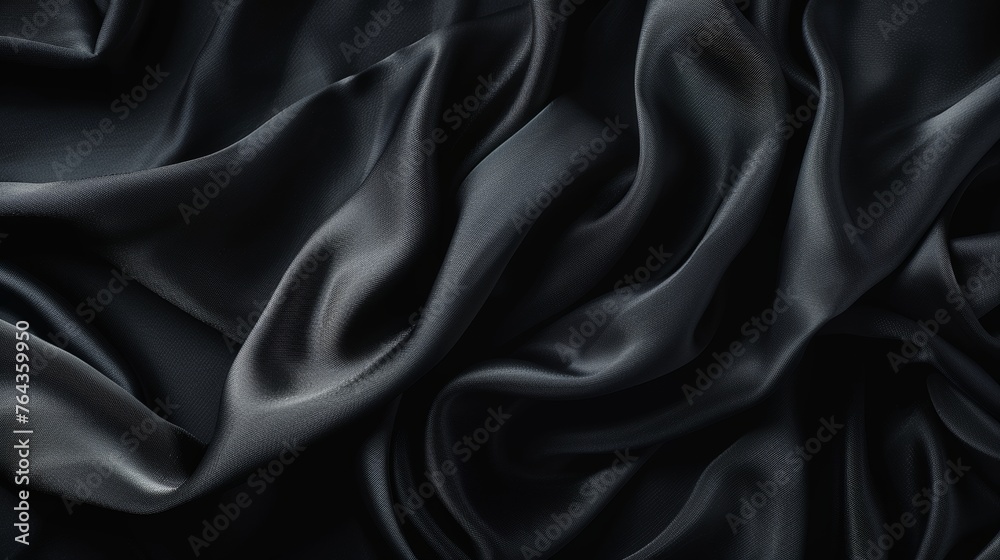Fototapeta premium Elegant black silk fabric texture