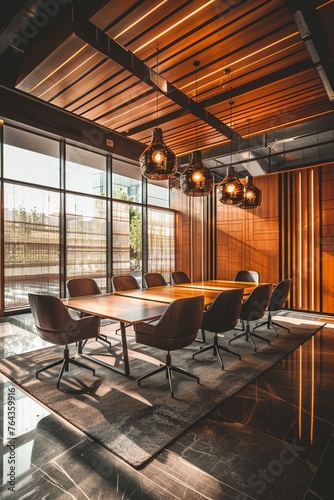 Modern Corporate Office Conference Room: Interior Design Mockup © pierre