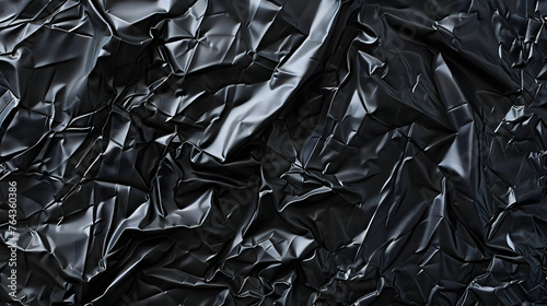 Black plastic bag texture. Abstract background and texture for design. Generative AI