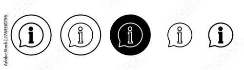 Information icon vector isolated on white background. Info sign. About us