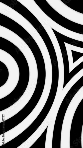 Vertical video black and white circles and trianges optical illusion loop animation photo