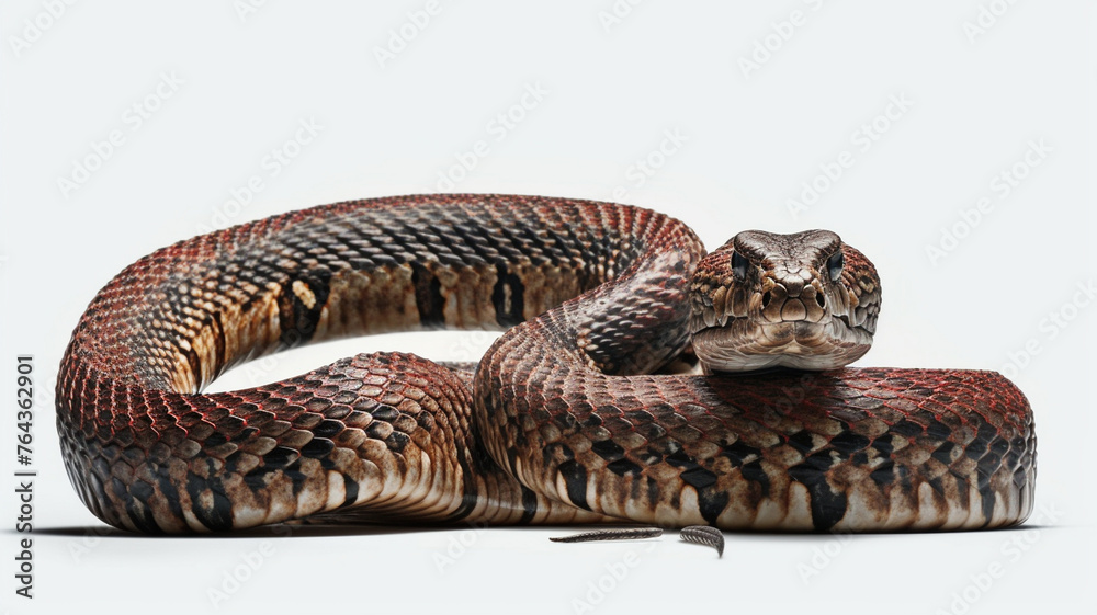 Obraz premium Snake on White Background