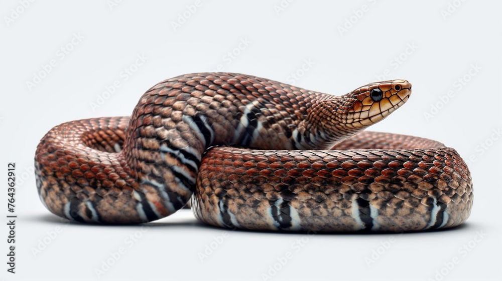 Fototapeta premium Snake on White Background