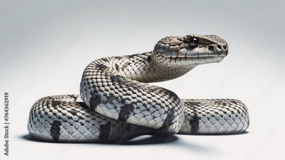 Fototapeta premium Snake on White Background