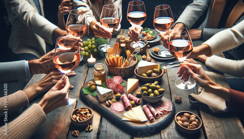 Toast to Friendship with Rosé Wine Over Cheese and Fruit