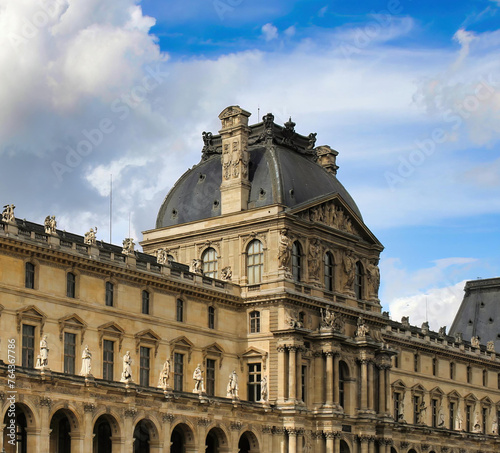 The wonderful building that houses the Louvre museum in Paris, France, one of the most famous museums in the world