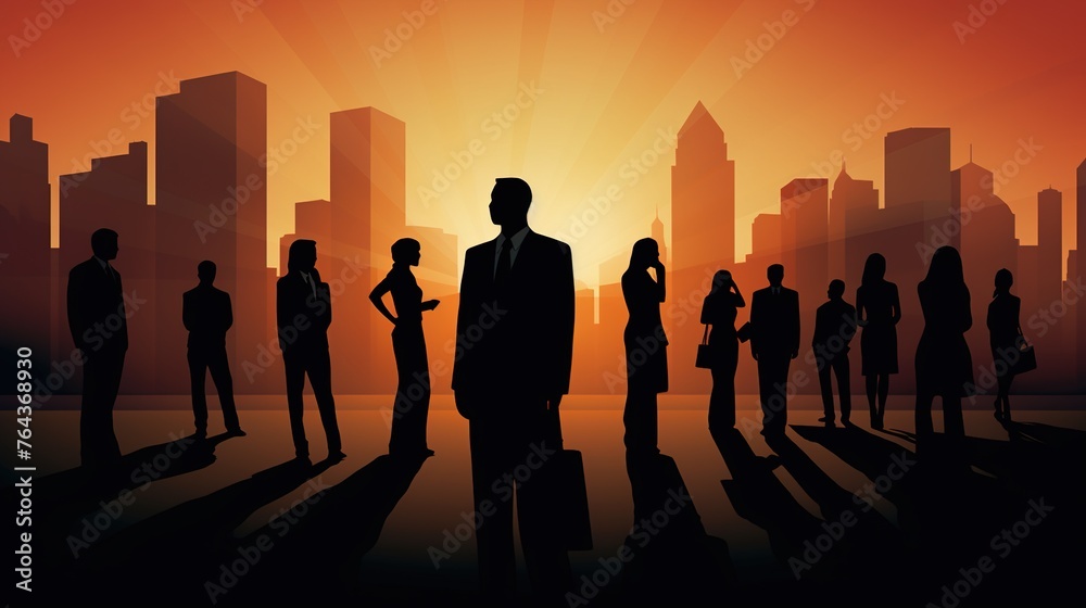 Fototapeta premium businessman with silhouette style design
