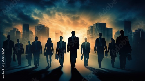businessman with silhouette style design photo