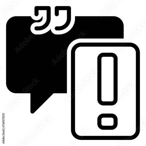 Complaint icon, glyph icon style