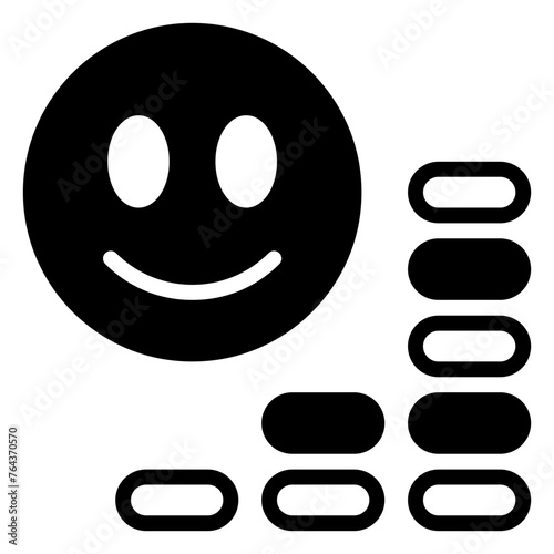 Satisfied icon, glyph icon style
