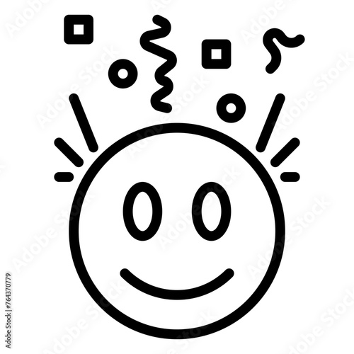 Happy icon, line icon style