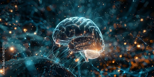 Cuttingedge technology merging neuroscience with computers for advanced artificial intelligence applications. Concept Neurotech Computing, AI Innovations, Neuroscience Integration