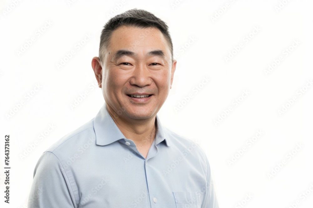 A man with a white shirt and blue shirt is smiling A man with a white shirt and blue shirt is smiling