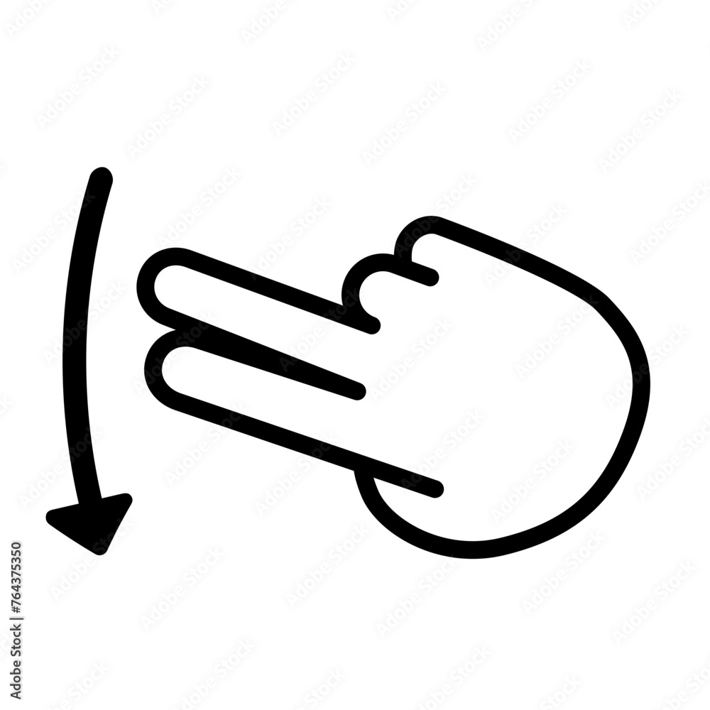 Obraz premium gesture finger outline icon pack