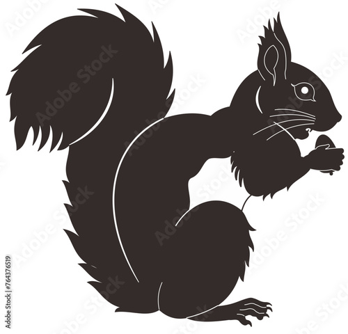 Squirrel silhouette vector style with transparent background