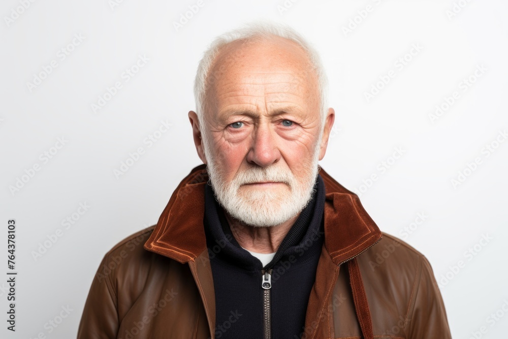Portrait of an old man with a white beard on a white background Portrait of an old man with a white beard on a white background