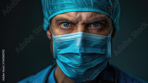 Stern-faced Medical Professional: Evaluating Health Concerns 