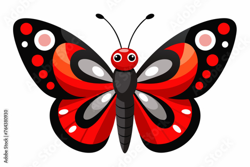 red admiral vector illustration
