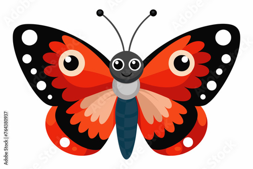 red admiral vector illustration
