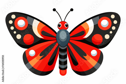 red admiral vector illustration