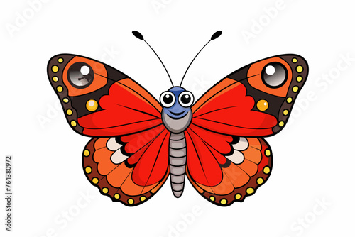 red admiral vector illustration