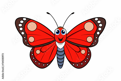 red admiral vector illustration