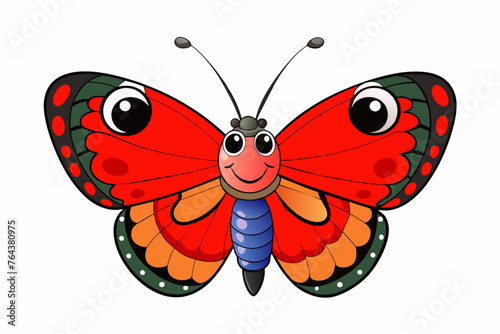 red admiral vector illustration