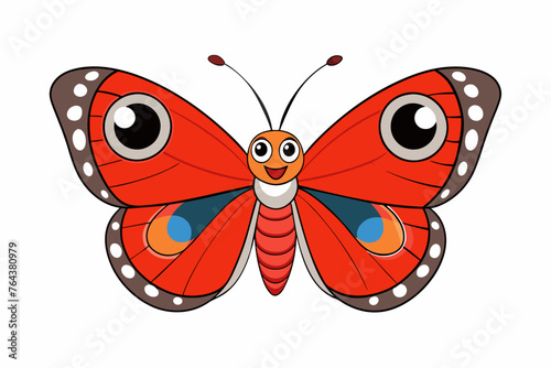 red admiral vector illustration