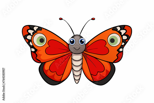 red admiral vector illustration